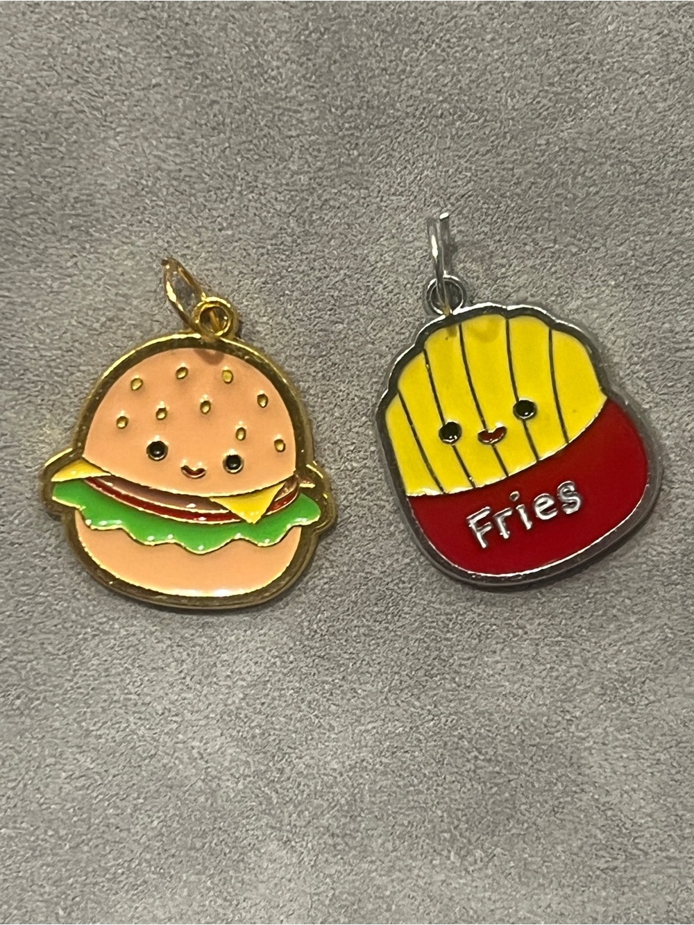 Burger Carl and Fries Floyd Squishmallow Enable Charm Duo